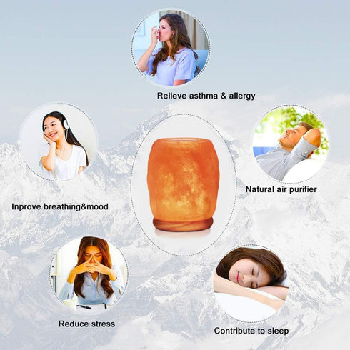 Aroma Salt Lamp With Wooden Base | HIMALAYAN GLOW